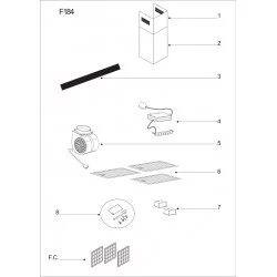 AIRF184SLIM - Vue éclatée de hotte Airforce - 1001pieces.com