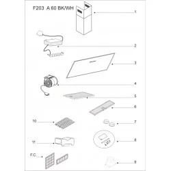 AIREKOWHITE60 - Vue éclatée de hotte Airforce - 1001pieces.com