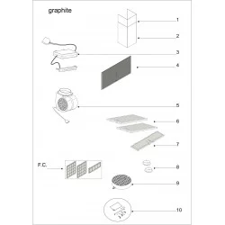 AIRGRAPHITE - Vue éclatée de hotte Airforce - 1001pieces.com