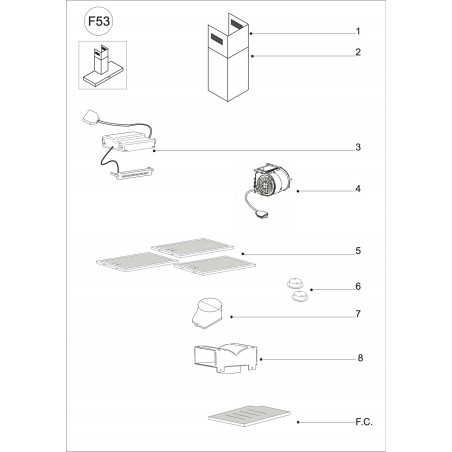 AIRHBOX90XB2 - Vue éclatée de hotte Airforce - 1001pieces