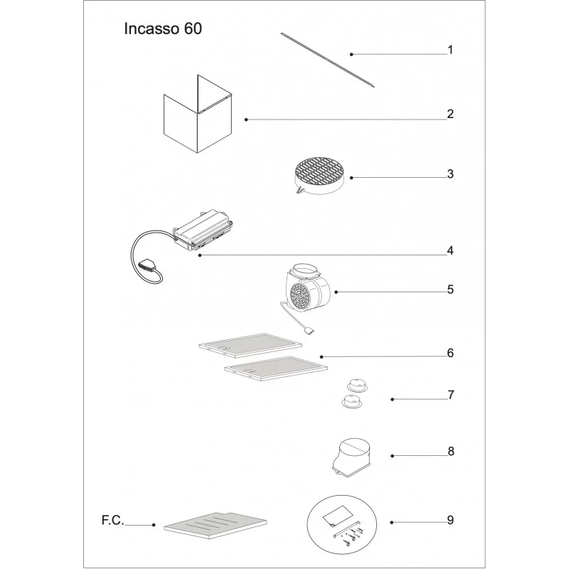 AIRINBOX60 Vue éclatée de hotte Airforce 1001pieces — free download